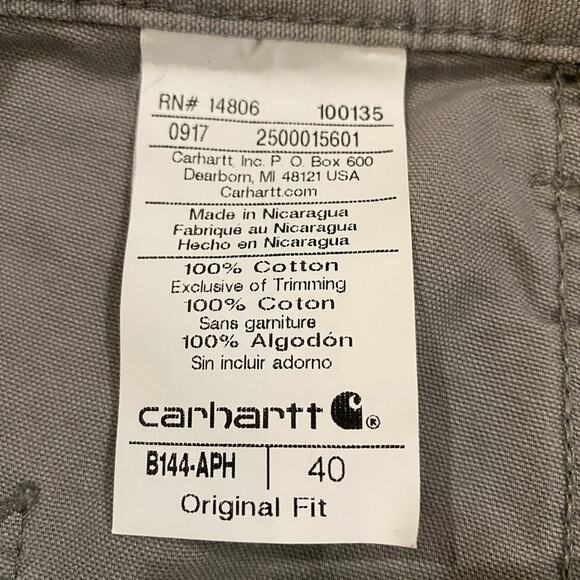 Carhartt Shorts Mens Size 40 Gray The Classic Cotton Work Utility - Picture 4 of 4